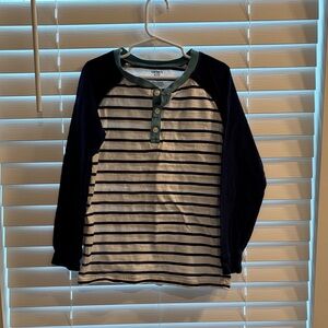 Carter's Striped Long Sleeve Shirt with Green Accents